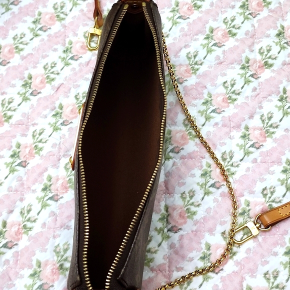 💎 Louis Vuitton 2 Way Eva Signature Brown Monogram Crossbody Pochette Bag - Picture 7 of 17